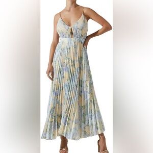 ASTR Loralee Micro Pleated Floral Maxi Dress Blue Floral
Spring Easter